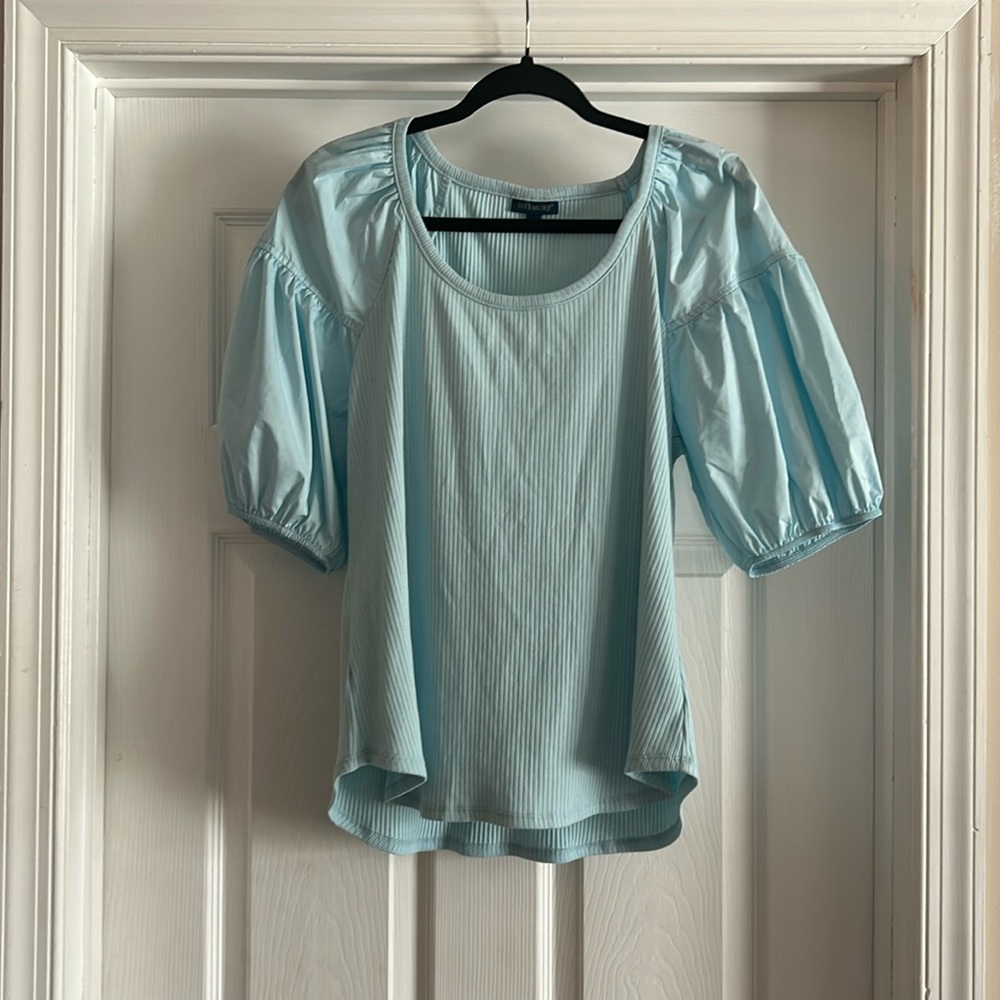 Biltmore Baby Blue Blouse- size XL